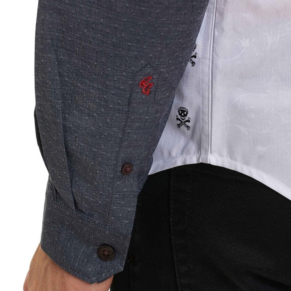 Robert Graham - Skull & Crossbones SoCal Sports Dress Button Down Shirt - Medium - Picture 6 of 16